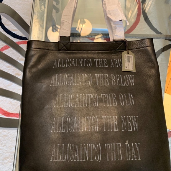 ALLSAINTS New with tag graphic leather tote bag - Picture 5 of 6